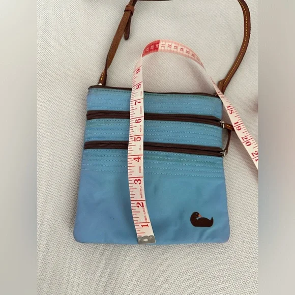 DOONEY & BOURKE BLUE TRIPLE ZIPPER FRONT CROSSBODY BAG - Picture 14 of 14